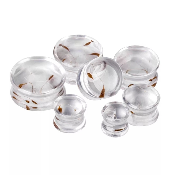 Dandelion Transparent Ear Gauges Plugs - Picture 4 of 4